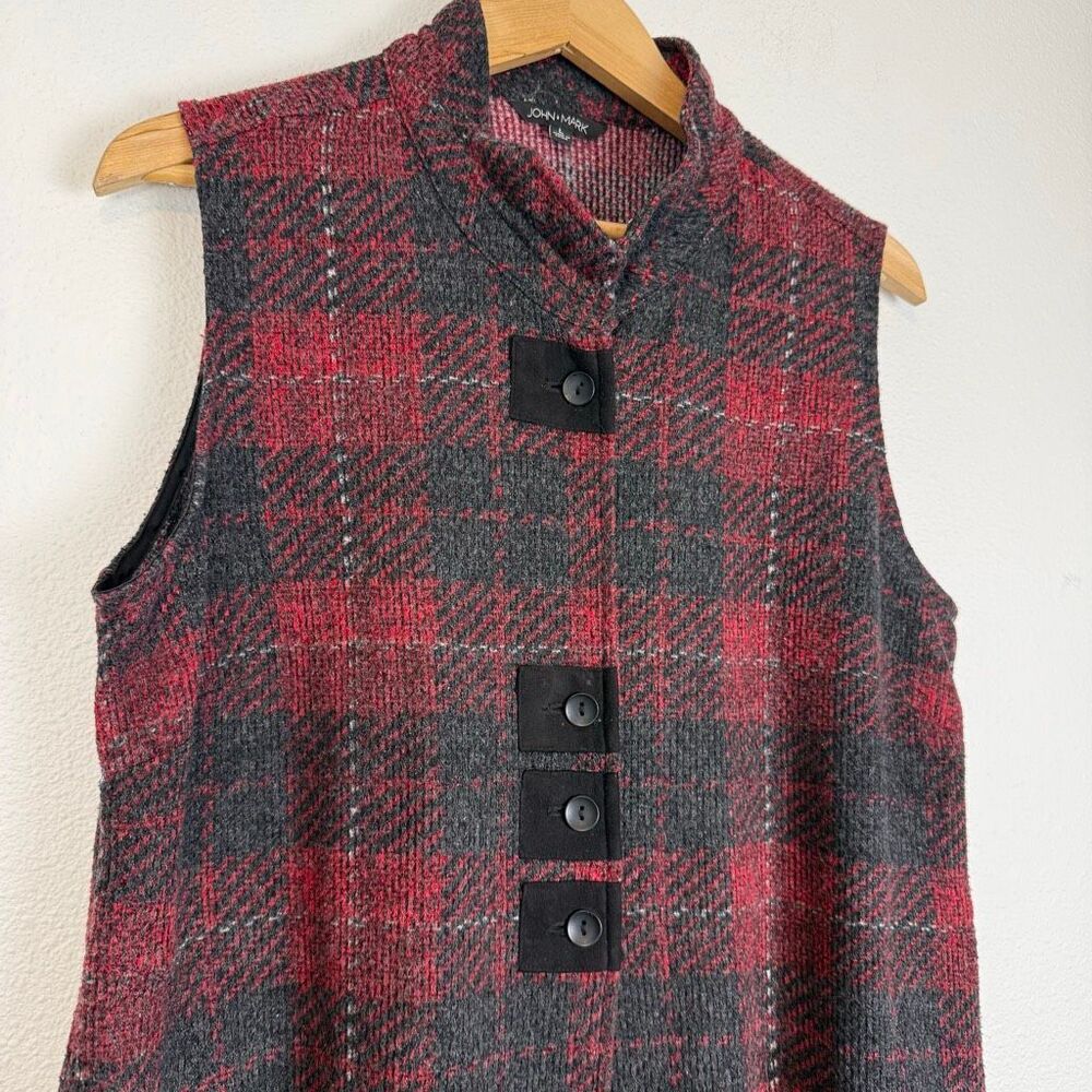 John Mark Plaid Vest‎ Size Large
